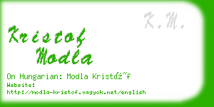 kristof modla business card